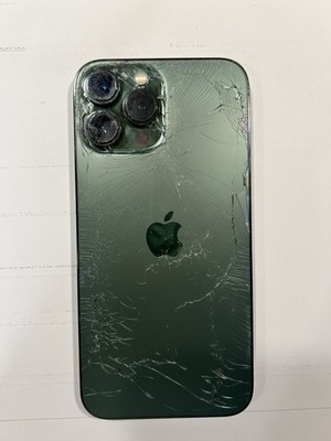 Apple iPhone 13 Pro Max 256GB Green Unlocked Smartphone with Cracked Back