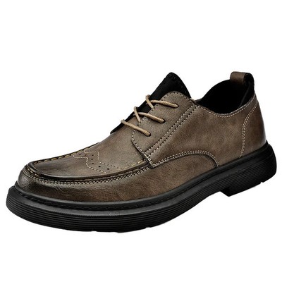 Retro Outdoor Business Shoes Men's Casual Leather Shoes Genuine Dress Shoes 