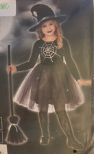 Dark Witch Girls Halloween Costume -Glitter, Sequins, Tulle Small 6-6X NEW