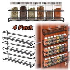 4 Packs Kitchen Spice Rack Organizer Storage Shelf Cabinet Jar Holder Wall Mount