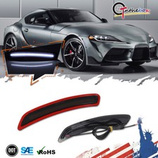 Jdm Style Smoke White Front Sidemarker Signal Lights For 2020-25 Toyota Gr Supra