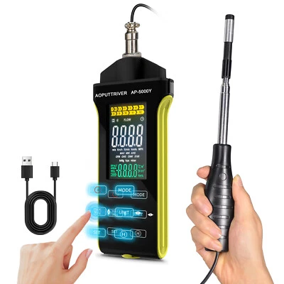 AOPUTTRIVER Digitales Heißdraht-Anemometer HVAC-CFM-Windmessgerät Luftstrom Wind Temp 30m/s