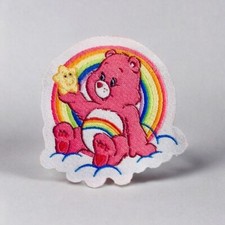 Care Bears Iron On Patch 2  Cheer Bear On Cloud Star  Rainbow US SELLER