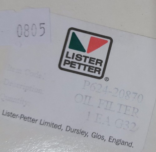 LISTER PETTER 624-20870 OEM 32A40-10100 OIL FILTER - BRAND NEW !!! - Bild 2 von 2