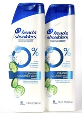 2 Head & Shoulders 12.8 Oz 0% Cleansing Cucumber Water Dandruff Shampoo