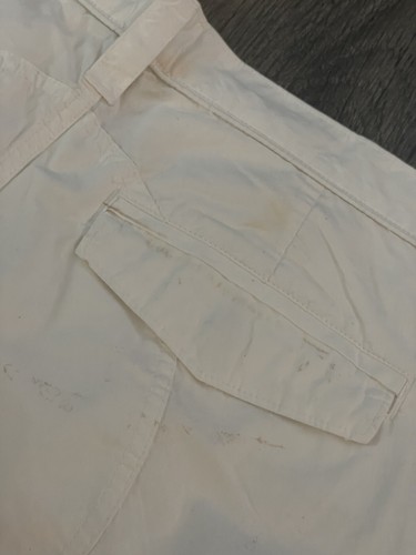 Armani Exchange Bermuda Cargo Shorts Sz 32 White Tan Designer Tie Dye Watercolor - Picture 5 of 7