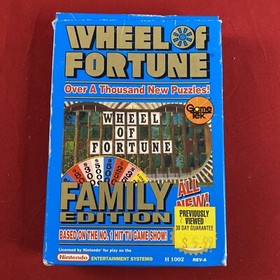 WHEEL OF FORTUNE: Family Edition (Nintendo NES 1990) Box, Sleeve, Papers - CIB!