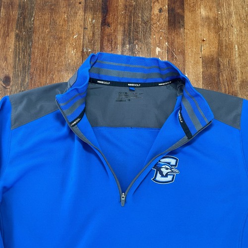 Creighton BlueJays Sweater Mens Large Blue Nike Pullover 1/4 Zip DriFIT READ - Picture 4 of 16