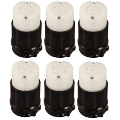 Grounding Locking Connector, 30A 120/208V AC cUL Listed, NEMA L21-30 (Pack of 6)