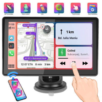 Wireless 7'' HD Touch Screen Car Radio Apple CarPlay Android Auto Portable Stereo