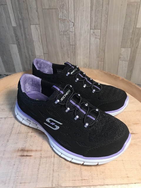 skechers mesh bungee slip on
