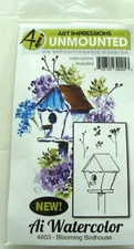 NEW SEALED AI Art Impressions 4603 Set Cling Rubber Stamps - Blooming Birdhouse
