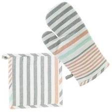 Boston International Potholder & Oven Mitt Set - Hadley Stripe
