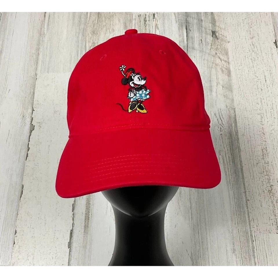 Disney Mickey & Minnie Mouse Sombrero Bordado Rojo Béisbol Ajustable Mamá Papá Foto 3 de 4