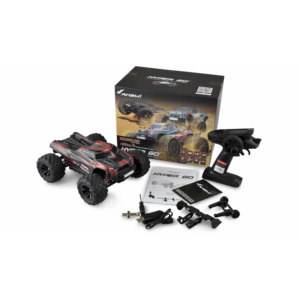 Amewi 22629 Hyper GO Truggy Brushless 4WD 1:16 RTR schwarz/rot - Bild 2 von 4
