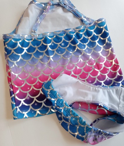 Toddler Girl's Mermaid Scales Bikini Swim Set Size 130 (sm 6/7) - Picture 4 of 8