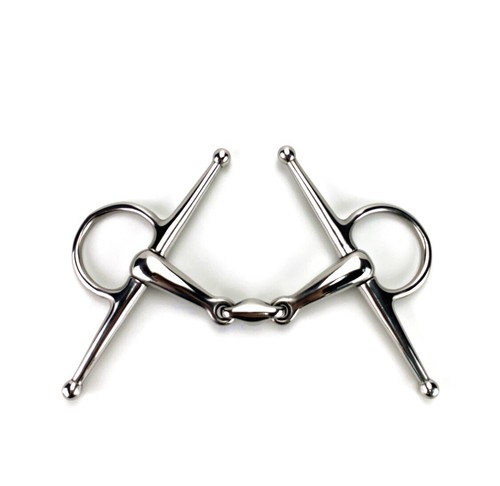 Full Cheek Horse Snaffle Bit with Lozenge Fat Double Joint Oval Link Stainless - Picture 2 of 2