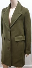 Stella Mccartney Khaki Olive Green Wool Blend Formal Jacket Coat 40 Uk10