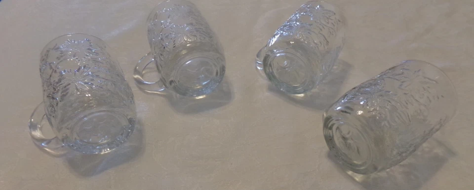 4 tazas de café Princess House Fantasia transparentes de 4 pulgadas ¡En muy buen estado! Foto 2 de 3