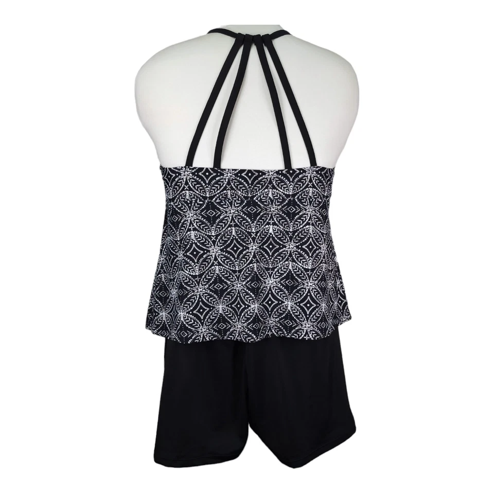 Tankini South Point con Pantalones Cortos Niño Talla Grande 20W Cuello Alto Modesto, Sujetador Suave $99 Foto 3 de 4