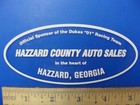 Dukes of Hazzard * Hazzard County Auto Sales DECAL for your Car * White on Clear — photo 3