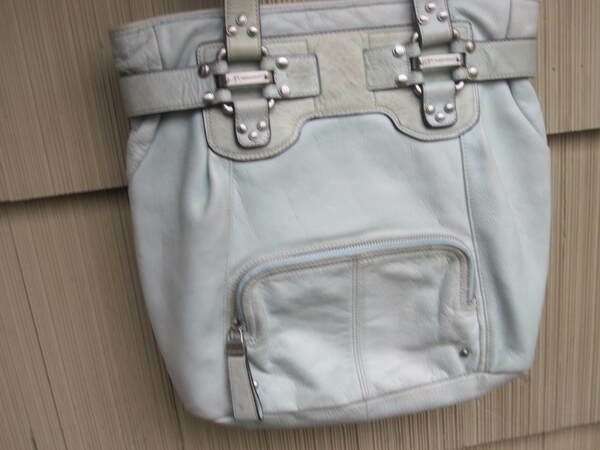 B Markowsky Turquoise Large Leather Shoulder Bag.… - image 9