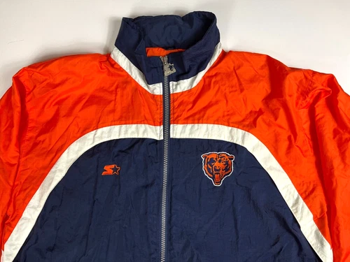 Vintage 90s Starter NFL ProLine Chicago Bears Windbreaker Jacket Hooded Sz XL - Picture 4 of 16