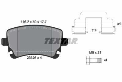 Textar 2332601 brake pad set, disc brake for, Audi, VW