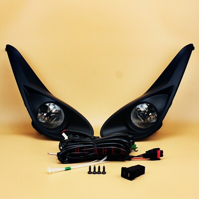 Bumper Fog Light Kit For Toyota Prius C / Aqua 2017 2018 w/ Wiring Switch Bezel