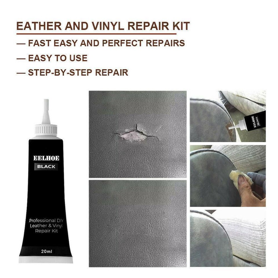20ml Black White Leather and Vinyl Repair Kit Furniture AU Sofa Car