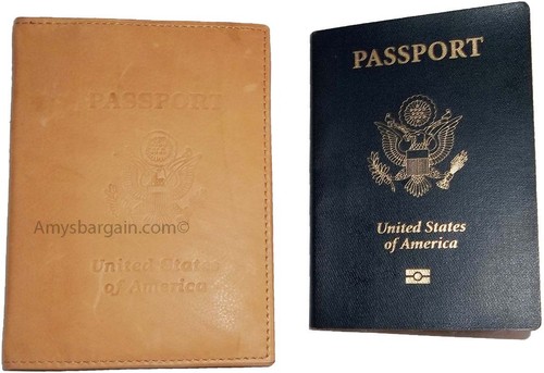 Leather passport case genuine leather orgasnizer card ID USA passpnort holder - Picture 42 of 48