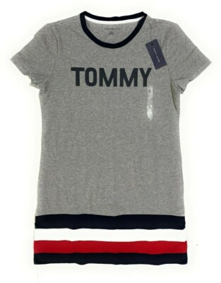 New Tommy Hilfiger Women's Short Sleeve Graphic T-Shirt Dress Grey Size L | eBay New Tommy Hilfiger Women's Short Sleeve Graphic T-Shirt Dress Grey Size L | eBay