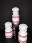 Vtg White Milk Glass Bubble Top Apothecary Jars Storage Red Belgium SET OF 3