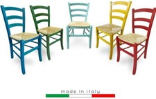 Sedia VENEZIA legno colorata ristorante paglia agriturismo cucina casa colori 