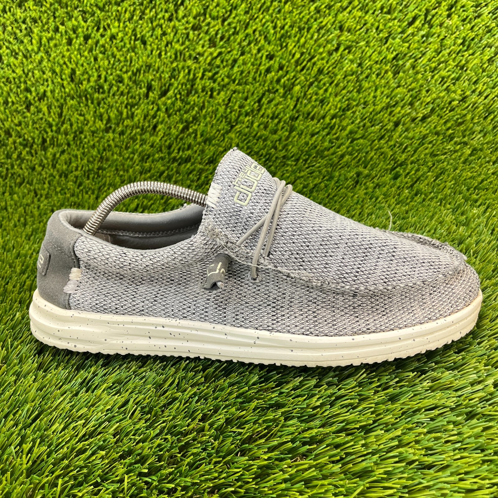 SAOLA Scarpe da passeggio sportive Hey Dude Wally elasticizzate da uomo taglia 12 grigio bianco sneakers