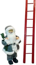 Vintage Santa, With Wooden Ladder Decoration Christmas Santa