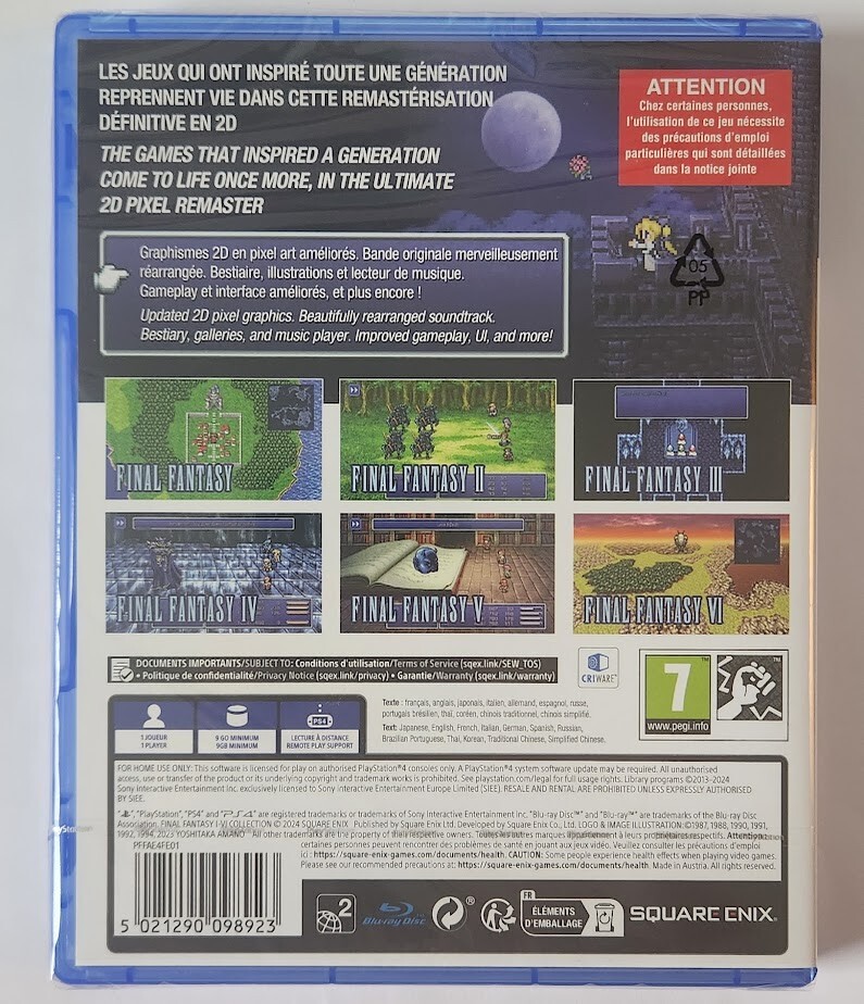 Jeu PS4 Final Fantasy I-VI Collection - Édition Anniversaire - Neuf Sous Blister