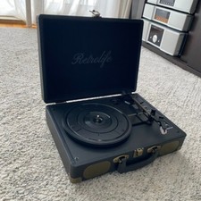 Vintage Suitcase Turntable RetroLife R609 Black 3 Speed Bluetooth