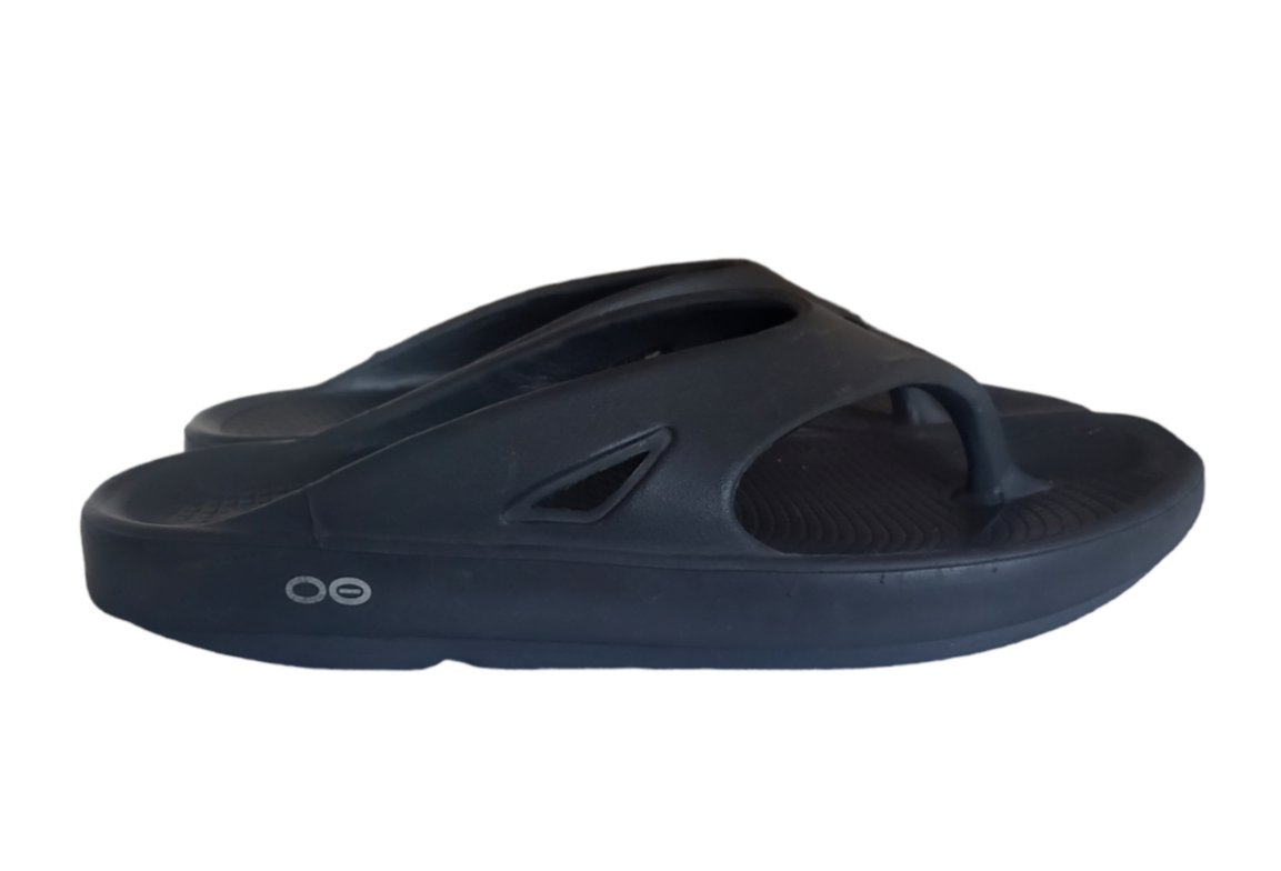 OOFOS OOriginal Recovery Thong Sandals Men\'s 9 Black Rubber Flip-Flops Casual s-l400.jpg main image 3
