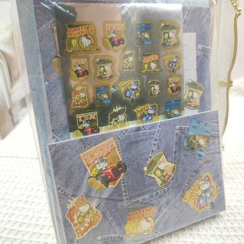Hello Kitty x Tweety Letter Envelopes Stickers Set Denim Design Limited 2002RARE - Picture 3 of 13