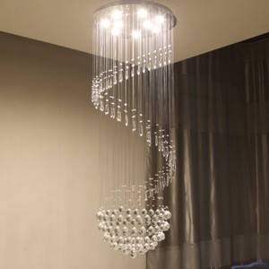 Led Rain Drop Lighting Lobby Pendant Light Crystal Chandelier