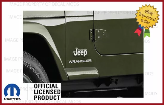 2x 1997-2006 Jeep Wrangler guardabarros logotipo TJ calcomanías laterales pegatinas plateadas SJ3Y6  Foto 3 de 3