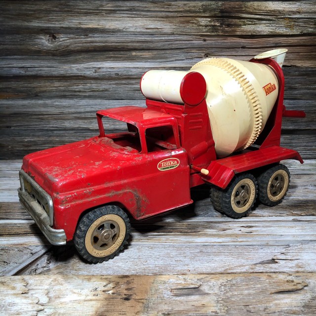 Vintage Tonka Cement Mixer Truck 1960s Rotating Concrete Mixer Red 14