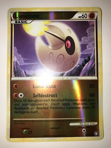 Pokemon Card Lunatone 25/102 HeartGold SoulSliver Triumphant Reverse Holo Rare