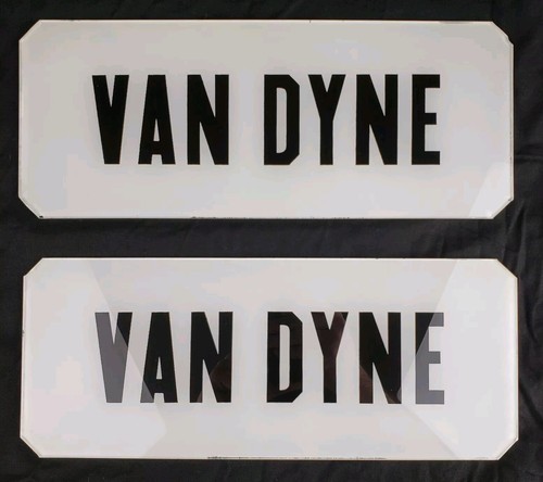 Vintage Antique Van Dyne Gas Pump Lens Insert Sign Advertising Glass Gas Oil #2