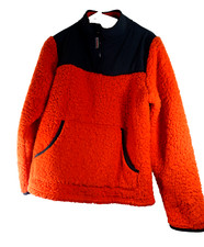 Wonder Nation Sherpa Pullover 1/4 Zip Kids Sz XXL 18 Orange/gray