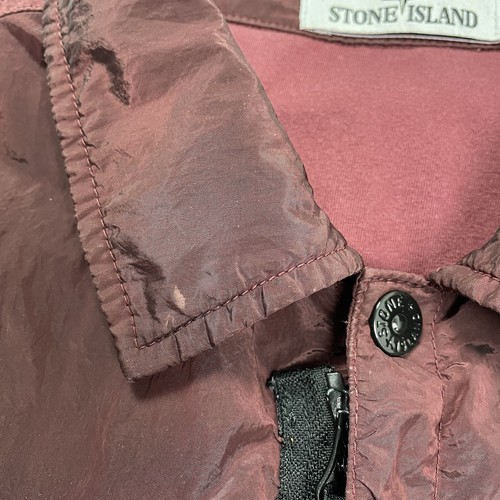 Stone Island Nylon Metal Overshirt Jacket Lined Shimmer Burgundy Red Large L - Picture 7 of 7