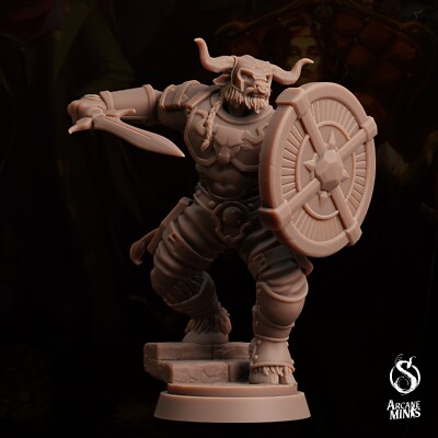 Minotaur Fighter Pose 1 | Arcane Minis | D&D Miniature