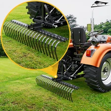3 Pt Rock Rake 60'' Landscape Soil Gravel Lawn for Cat 1 Campact Tractor Heavy