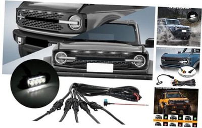 Grille Lights Compatible with 2021 2022 2023 2024 5 Pcs White Light Black Shell